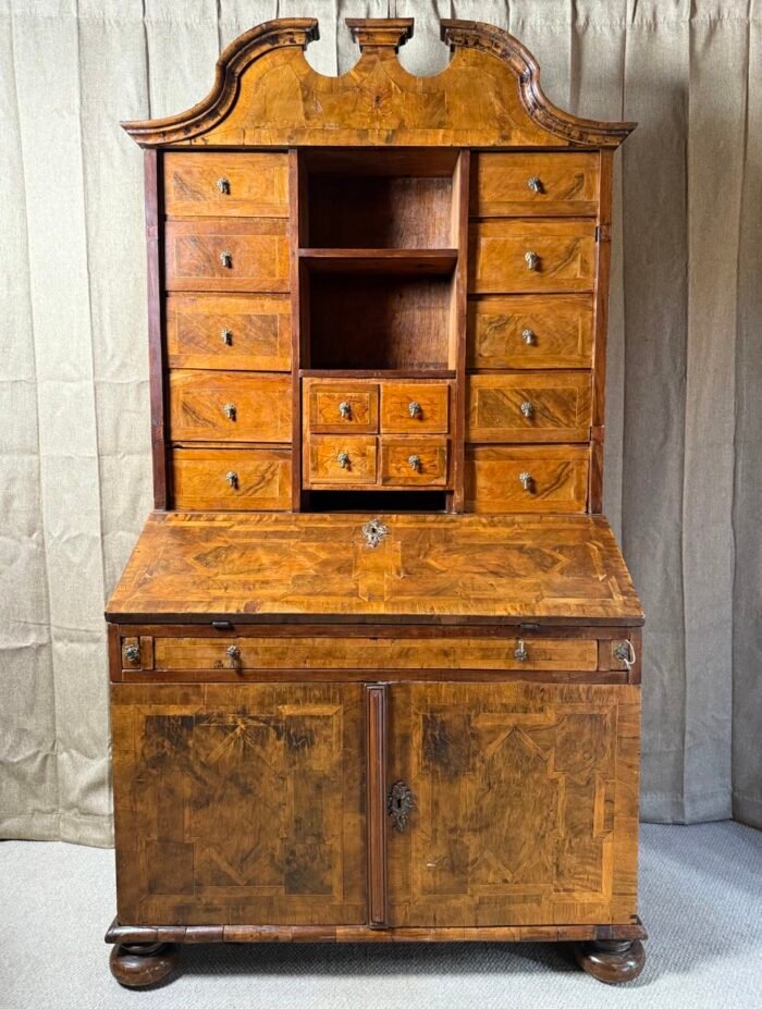 18th Century German Walnut Bureau Cabinet with Drawers and Fall Front, c.1780