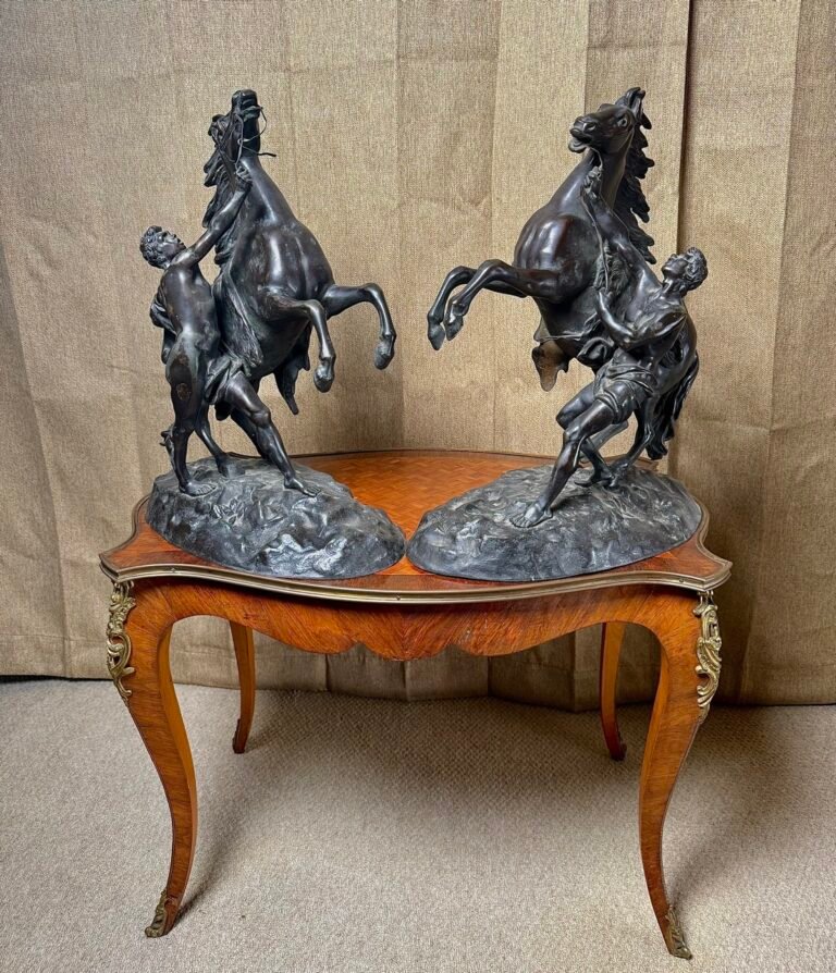 Pair of 19th Century Marly Horse Tamer Bronzes - Signed Coustou