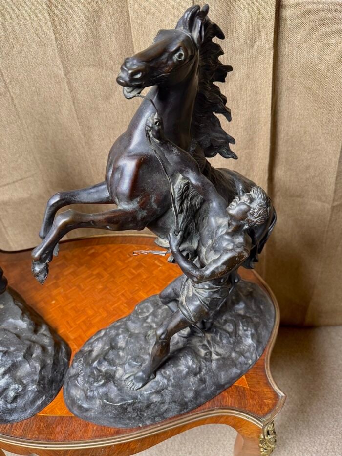 Pair of 19th Century Marly Horse Tamer Bronzes - Signed Coustou - Image 4