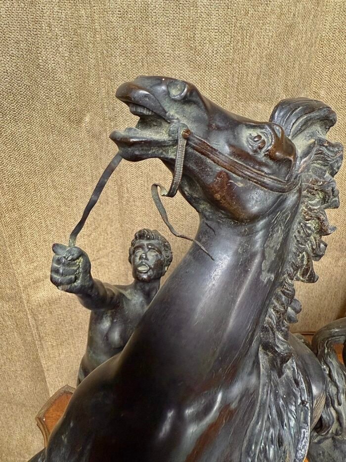Pair of 19th Century Marly Horse Tamer Bronzes - Signed Coustou - Image 3