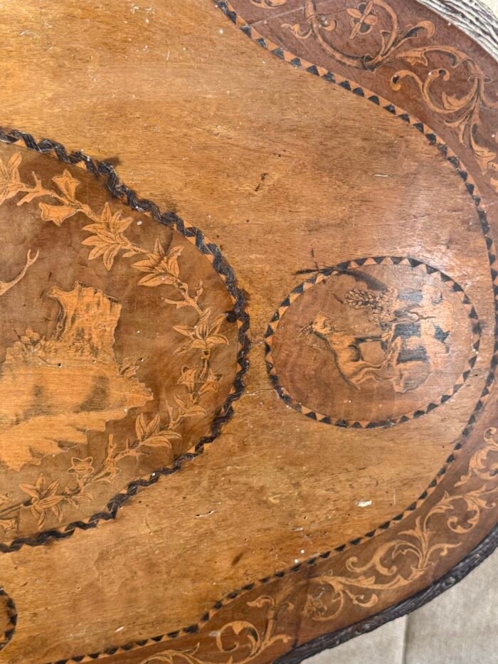 Black Forest Linden & Marquetry Centre Table with Inlaid Deer, c.1900 - Image 6